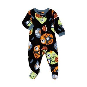 New Unisex Nightmare Before Christmas Fleece Footed Pajama Jack Skellington
